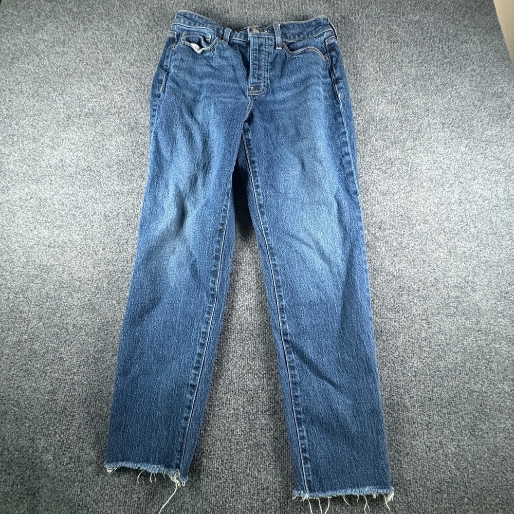 Old Navy Jeans Women 6 Blue Denim‎ High Waisted Button Fly OG Straight Ankle